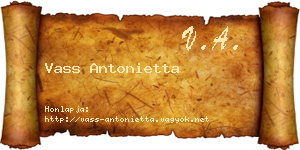 Vass Antonietta névjegykártya